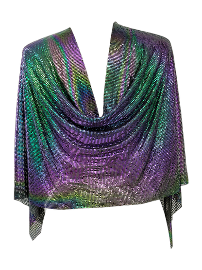 Black AB Chainmail fabric