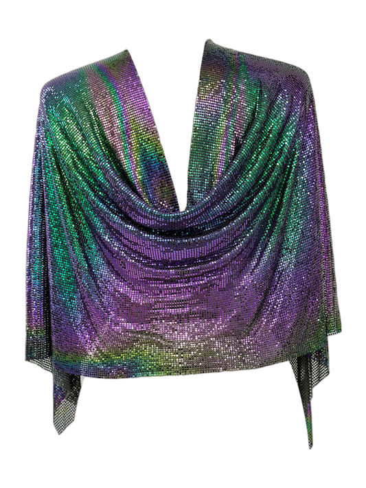 Black AB Chainmail fabric