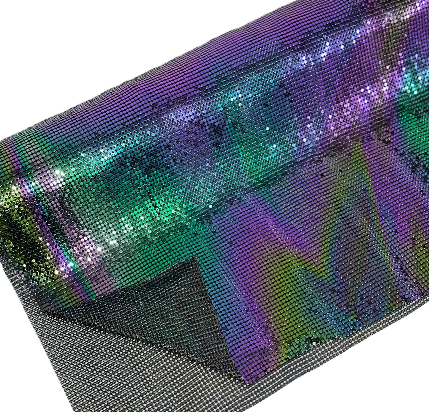 Black AB Chainmail fabric