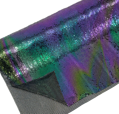 Black AB Chainmail fabric