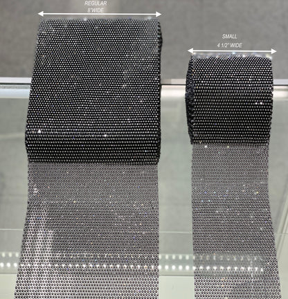 Black / Clear Crystal  Elastic Rhinestone X Fabric