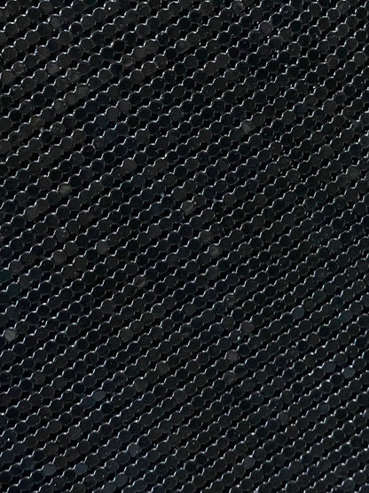 Black Solid Metal Chainmail fabric