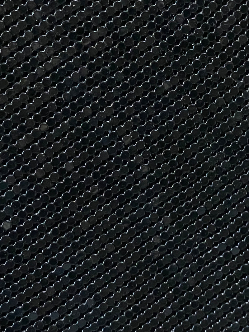 Black Solid Metal Chainmail fabric
