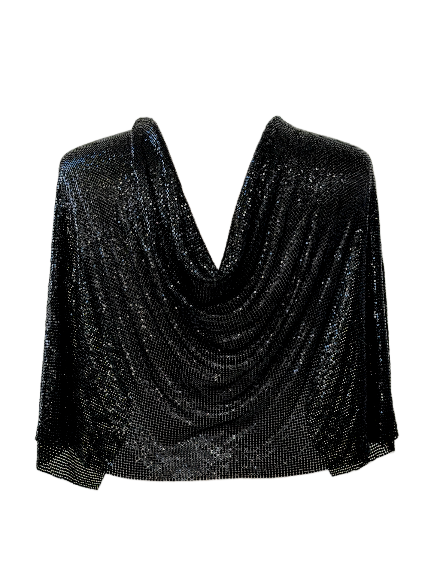 Black Solid Metal Chainmail fabric