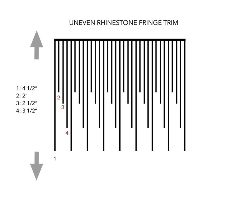 Uneven Rhinestone Fringe