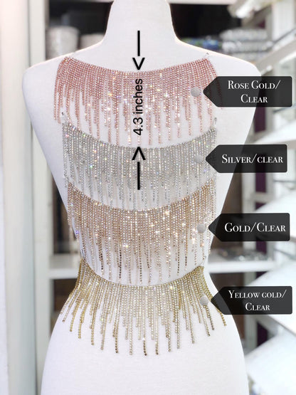 Uneven Rhinestone Fringe
