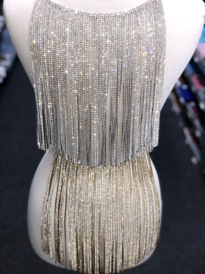 12" Inch Rhinestone Fringe