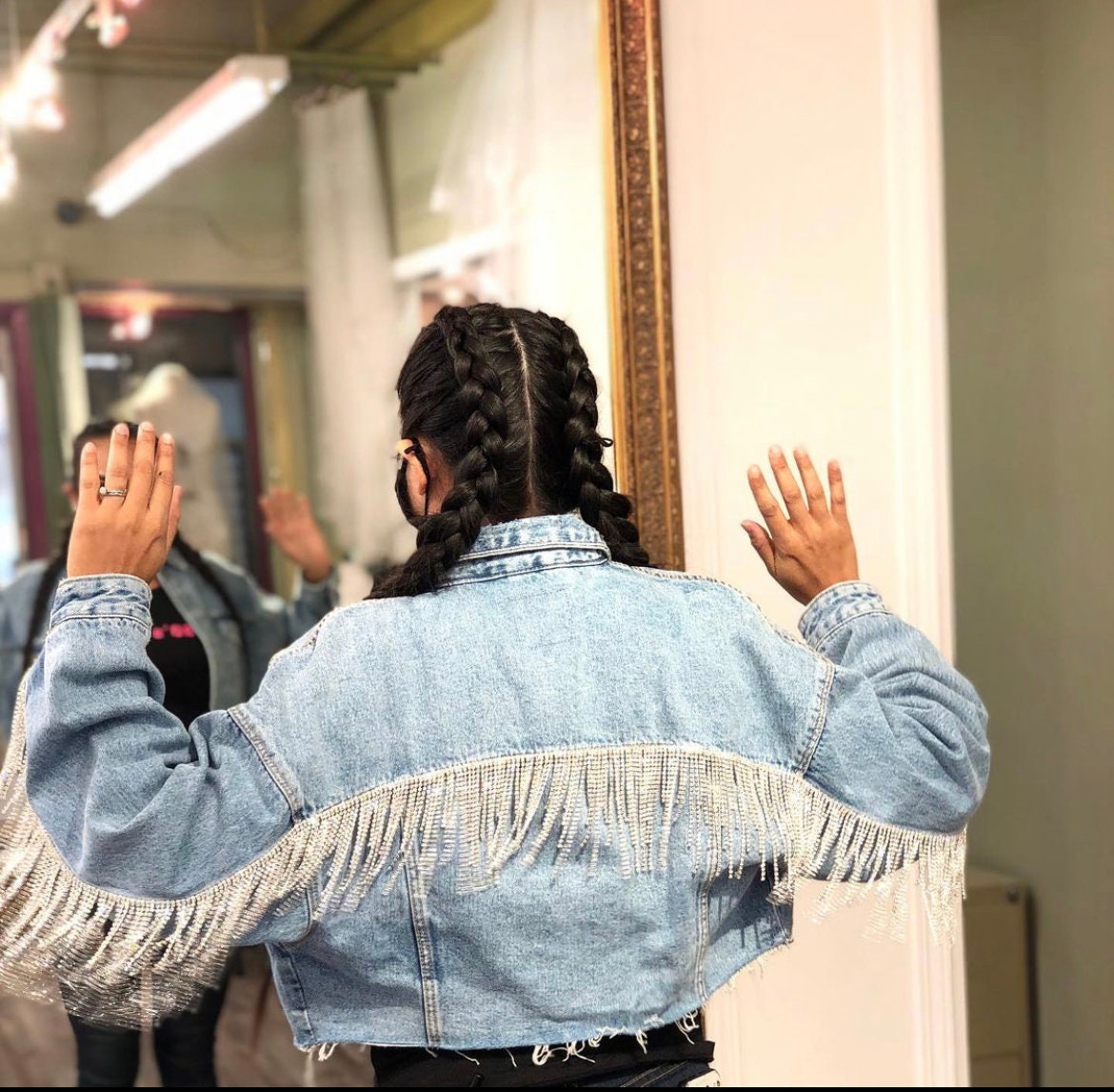 Uneven Rhinestone Fringe