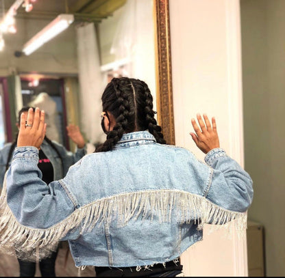 Uneven Rhinestone Fringe