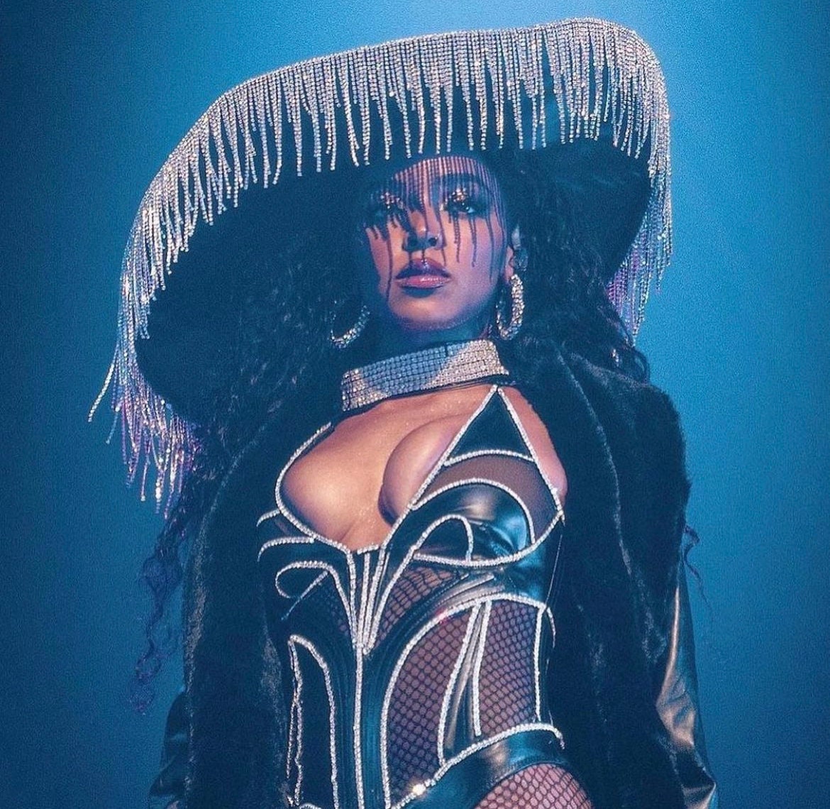 Uneven Rhinestone Fringe