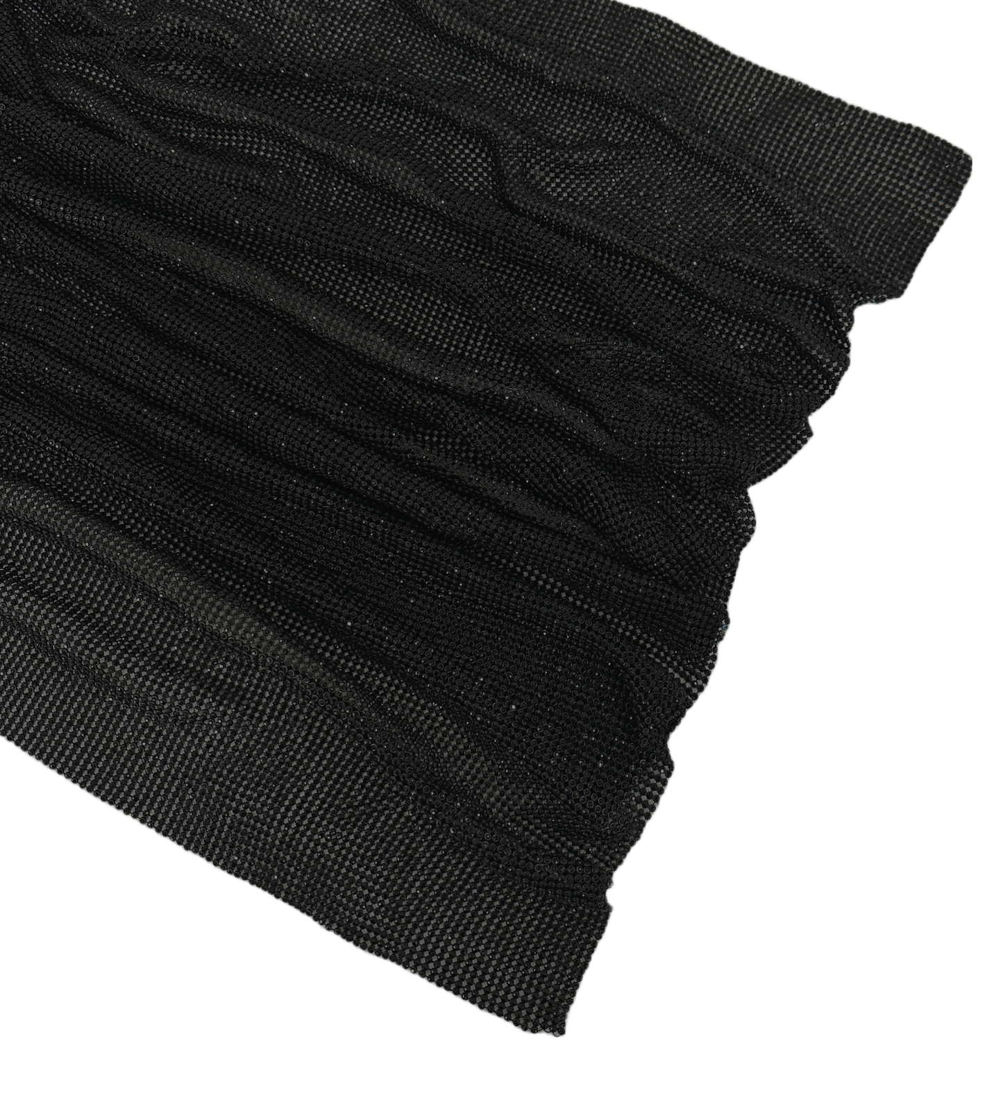 Black Rhinestone Chainmail fabric