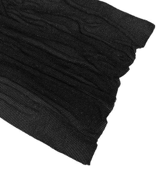 Black Rhinestone Chainmail fabric