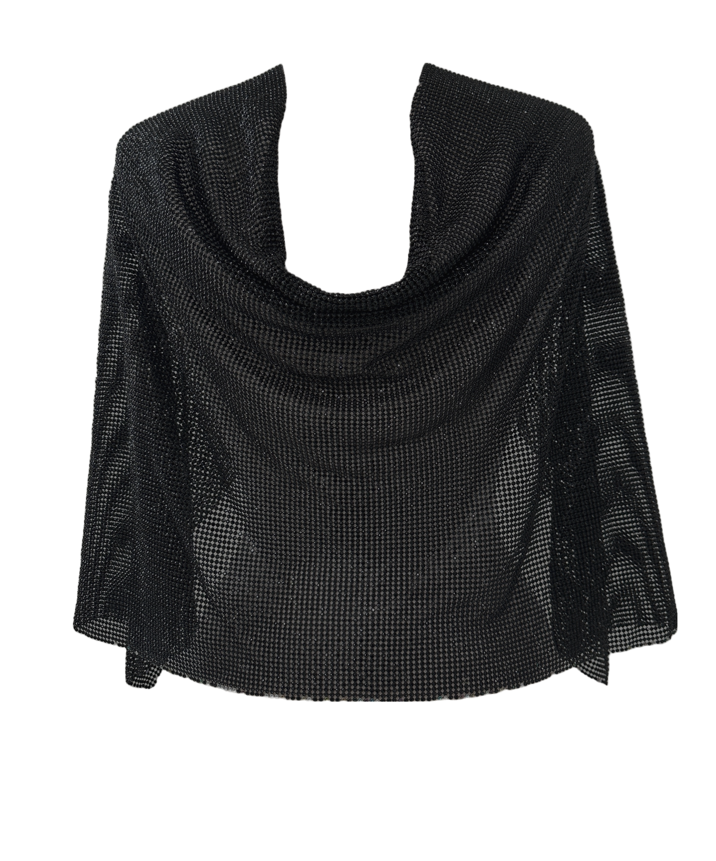 Black Rhinestone Chainmail fabric