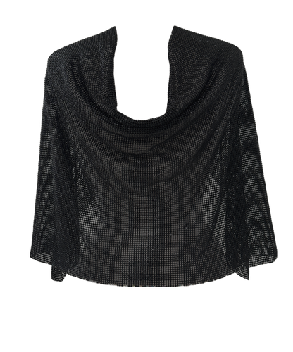 Black Rhinestone Chainmail fabric