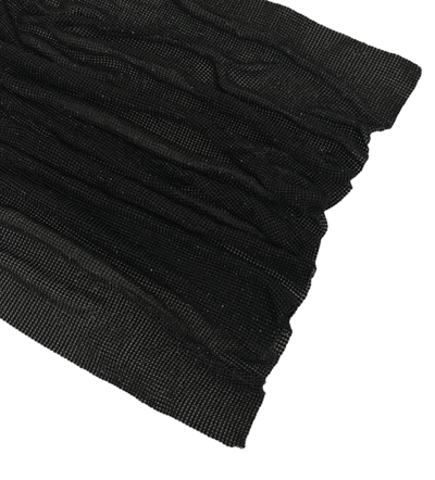 Crystal AB Rhinestones Mesh Fabric Sewing Elastic Trim - Black