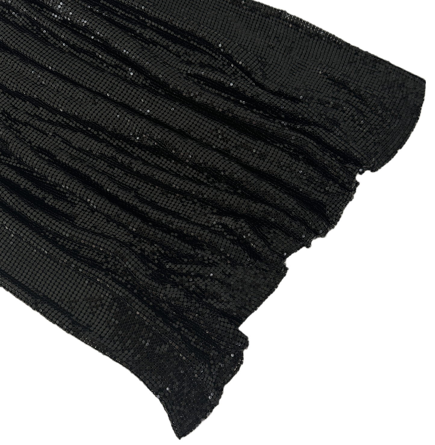 Black Solid Metal Chainmail fabric