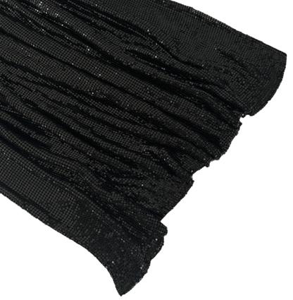 Black Solid Metal Chainmail fabric