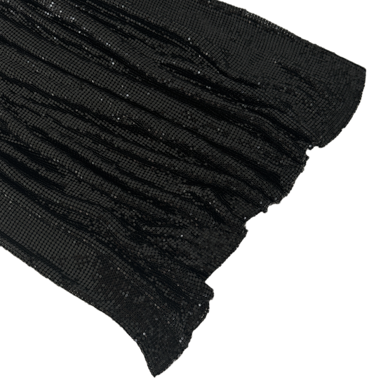 Black Solid Metal Chainmail fabric